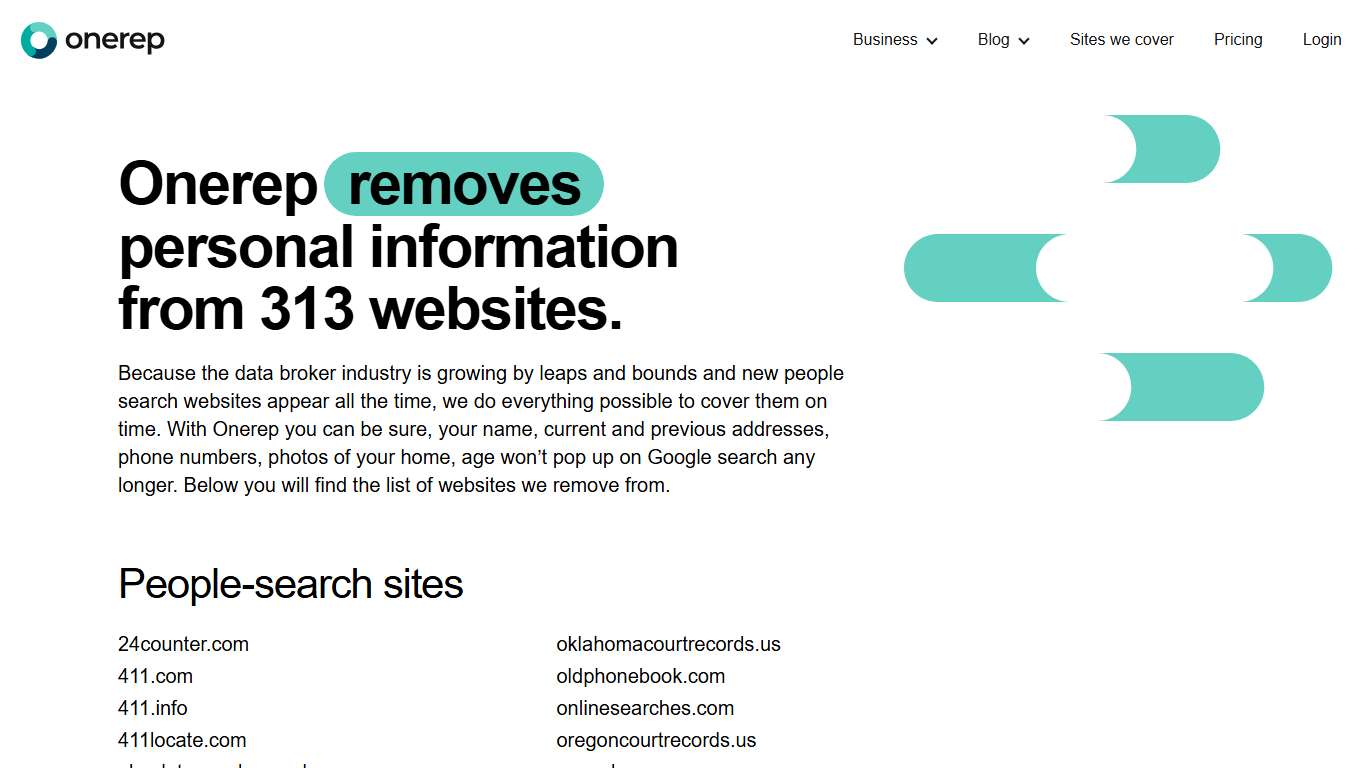 Sites We Remove From - Onerep